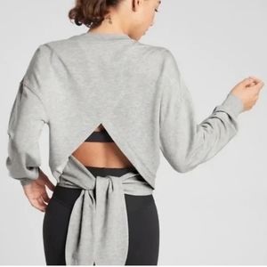 Athleta Oasis Gray Tie Back Sweatshirt Size 1X